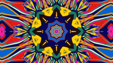 Yaz için renkli simetrik soyut kaleydoskop arkaplan deseni