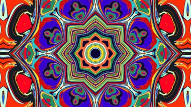 Yaz için renkli simetrik soyut kaleydoskop arkaplan deseni