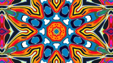 Yaz için renkli simetrik soyut kaleydoskop arkaplan deseni