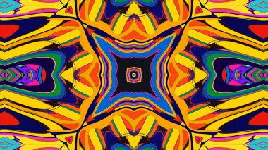 Yaz için renkli simetrik soyut kaleydoskop arkaplan deseni