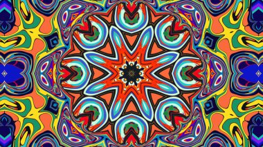 Yaz için renkli simetrik soyut kaleydoskop arkaplan deseni