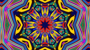 Yaz için renkli simetrik soyut kaleydoskop arkaplan deseni