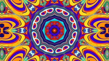 Yaz için renkli simetrik soyut kaleydoskop arkaplan deseni