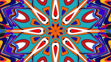 Yaz için renkli simetrik soyut kaleydoskop arkaplan deseni