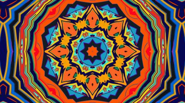 Yaz için renkli simetrik soyut kaleydoskop arkaplan deseni