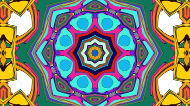 Yaz için renkli simetrik soyut kaleydoskop arkaplan deseni
