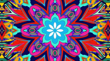 Yaz için renkli simetrik soyut kaleydoskop arkaplan deseni