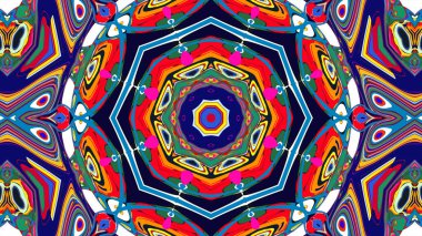 Yaz için renkli simetrik soyut kaleydoskop arkaplan deseni