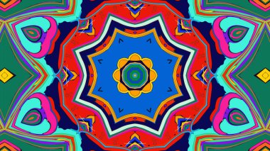Yaz için renkli simetrik soyut kaleydoskop arkaplan deseni