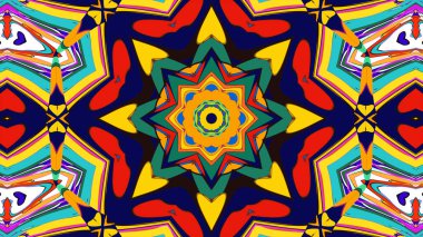 Yaz için renkli simetrik soyut kaleydoskop arkaplan deseni