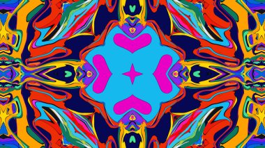 Yaz için renkli simetrik soyut kaleydoskop arkaplan deseni