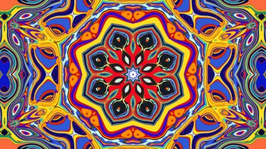 Yaz için renkli simetrik soyut kaleydoskop arkaplan deseni
