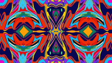 Yaz için renkli simetrik soyut kaleydoskop arkaplan deseni