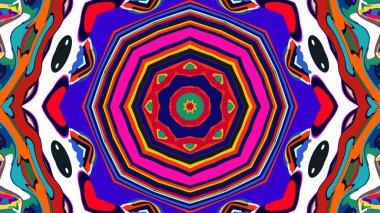 Yaz için renkli simetrik soyut kaleydoskop arkaplan deseni