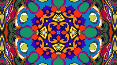 Yaz için renkli simetrik soyut kaleydoskop arkaplan deseni
