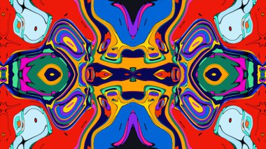 Yaz için renkli simetrik soyut kaleydoskop arkaplan deseni