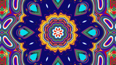 Yaz için renkli simetrik soyut kaleydoskop arkaplan deseni