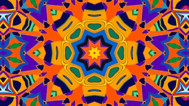 Yaz için renkli simetrik soyut kaleydoskop arkaplan deseni
