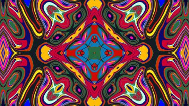 Yaz için renkli simetrik soyut kaleydoskop arkaplan deseni