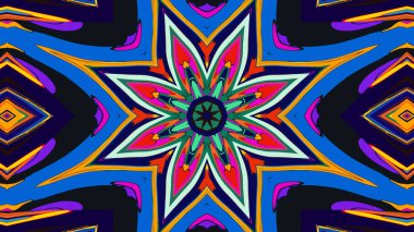 Yaz için renkli simetrik soyut kaleydoskop arkaplan deseni