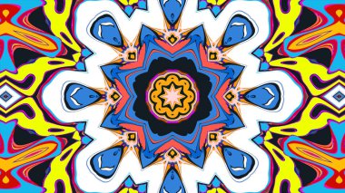 Yaz için renkli simetrik soyut kaleydoskop arkaplan deseni