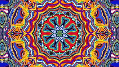 Yaz için renkli simetrik soyut kaleydoskop arkaplan deseni