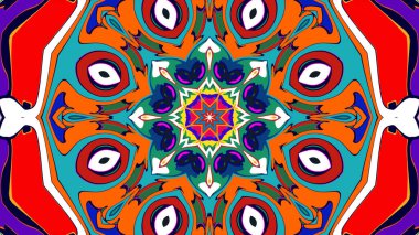 Yaz için renkli simetrik soyut kaleydoskop arkaplan deseni