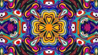 Yaz için renkli simetrik soyut kaleydoskop arkaplan deseni