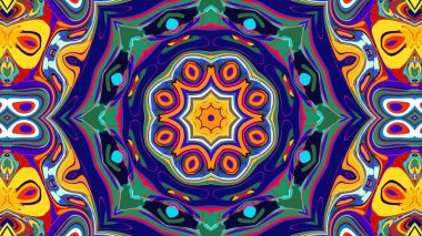 Yaz için renkli simetrik soyut kaleydoskop arkaplan deseni