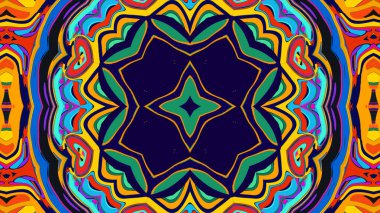 Yaz için renkli simetrik soyut kaleydoskop arkaplan deseni