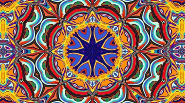 Yaz için renkli simetrik soyut kaleydoskop arkaplan deseni