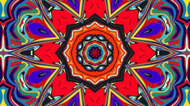 Yaz için renkli simetrik soyut kaleydoskop arkaplan deseni