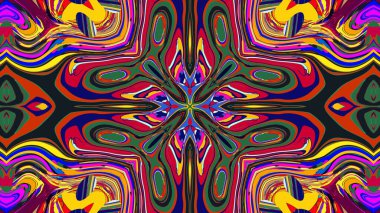 Yaz için renkli simetrik soyut kaleydoskop arkaplan deseni