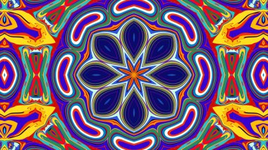 Yaz için renkli simetrik soyut kaleydoskop arkaplan deseni
