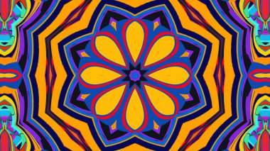 Yaz için renkli simetrik soyut kaleydoskop arkaplan deseni