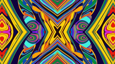 Yaz için renkli simetrik soyut kaleydoskop arkaplan deseni