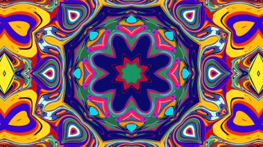 Yaz için renkli simetrik soyut kaleydoskop arkaplan deseni