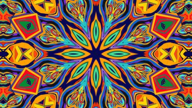 Yaz için renkli simetrik soyut kaleydoskop arkaplan deseni