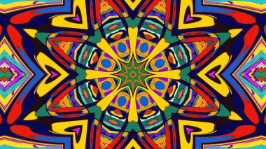 Yaz için renkli simetrik soyut kaleydoskop arkaplan deseni