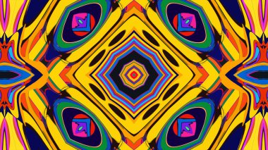 Yaz için renkli simetrik soyut kaleydoskop arkaplan deseni