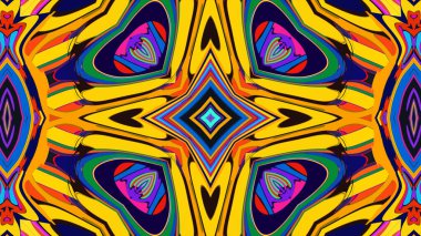 Yaz için renkli simetrik soyut kaleydoskop arkaplan deseni