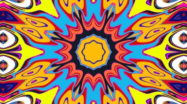 Yaz için renkli simetrik soyut kaleydoskop arkaplan deseni