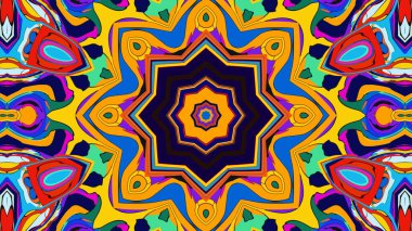 Yaz için renkli simetrik soyut kaleydoskop arkaplan deseni