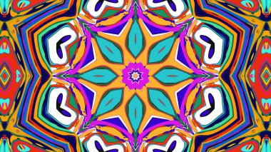 Yaz için renkli simetrik soyut kaleydoskop arkaplan deseni