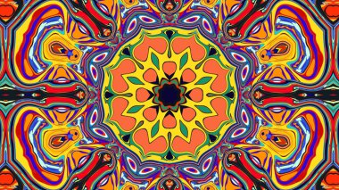 Yaz için renkli simetrik soyut kaleydoskop arkaplan deseni