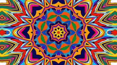 Yaz için renkli simetrik soyut kaleydoskop arkaplan deseni
