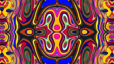 Yaz için renkli simetrik soyut kaleydoskop arkaplan deseni