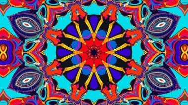 Yaz için renkli simetrik soyut kaleydoskop arkaplan deseni