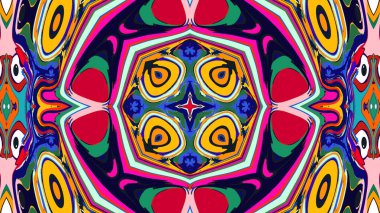 Yaz için renkli simetrik soyut kaleydoskop arkaplan deseni