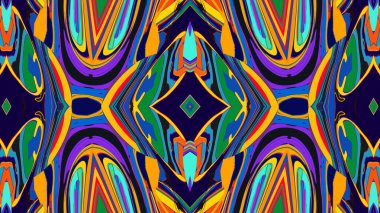 Yaz için renkli simetrik soyut kaleydoskop arkaplan deseni